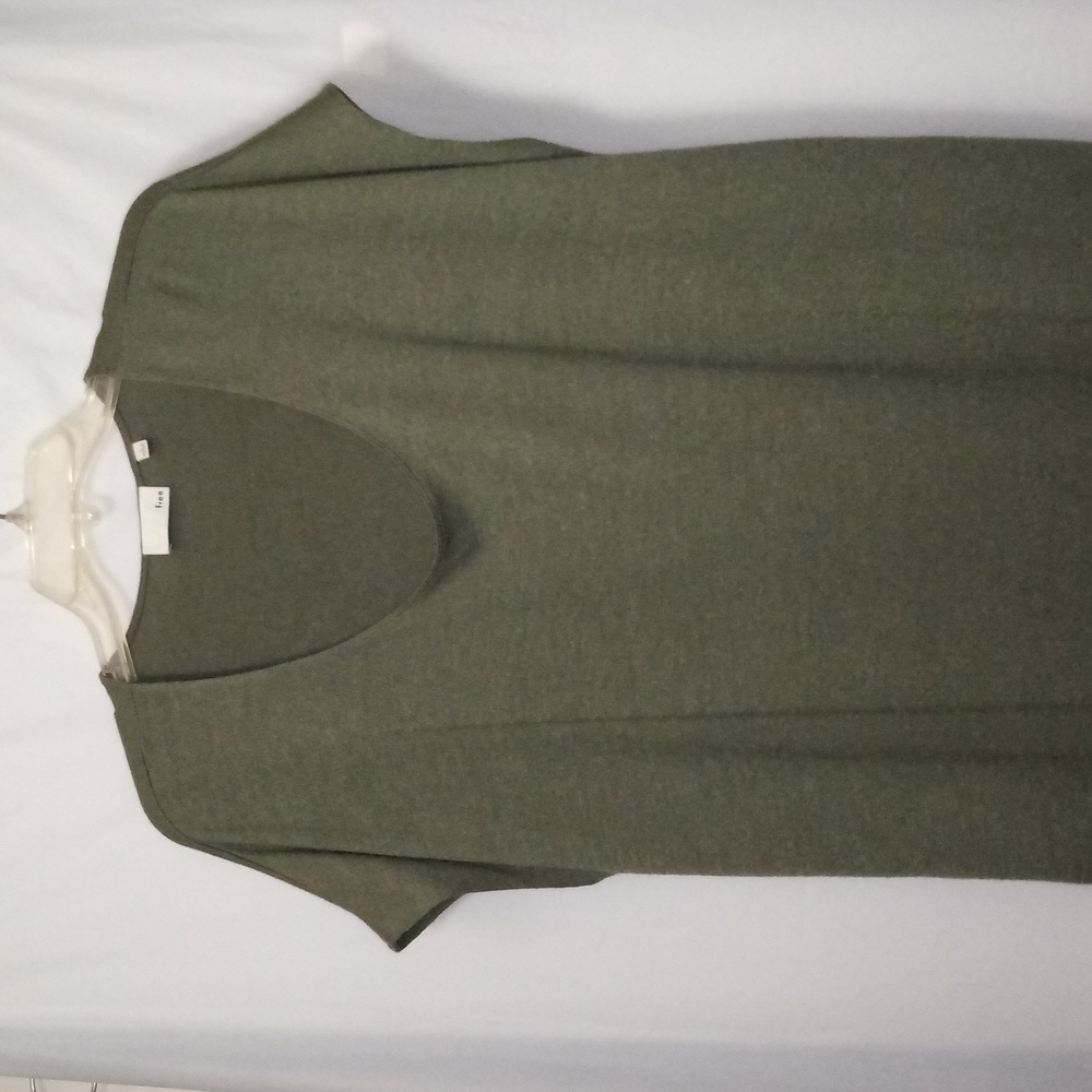 ARITZIA WILFRED FREE LORELEI SHIRT DRESS OLIVE GREEN SIZE LARGE